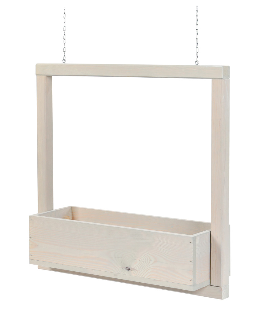 Pinewood, hanging shelf with flower pot cover